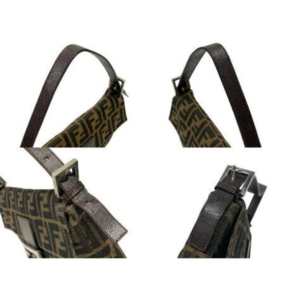 FENDI Mamma Bucket Hobo Shoulder Bag Zucca Canvas Leather Brown - Picture 5 of 8